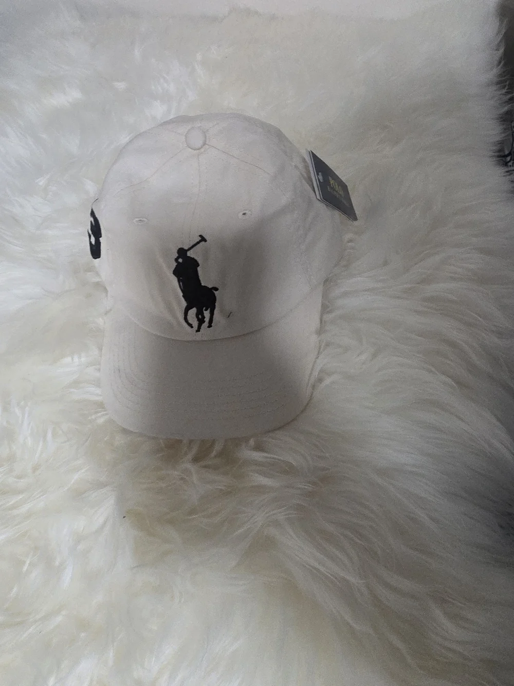 Polo by Ralph Lauren Beige Baseball Cap with Black Logo